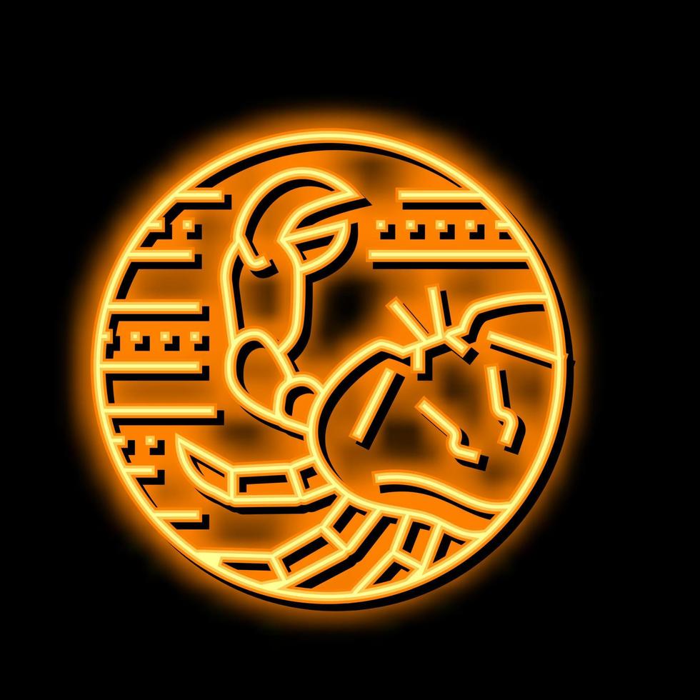 caranguejo zodíaco néon brilho ícone ilustração vetor