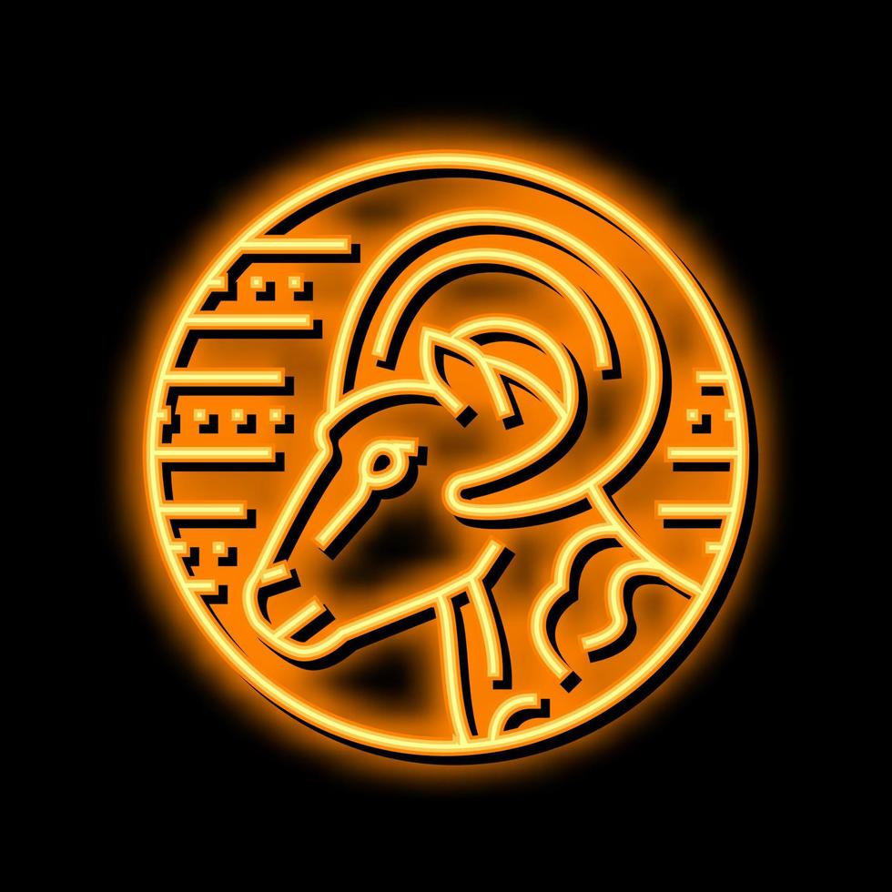 RAM zodíaco néon brilho ícone ilustração vetor