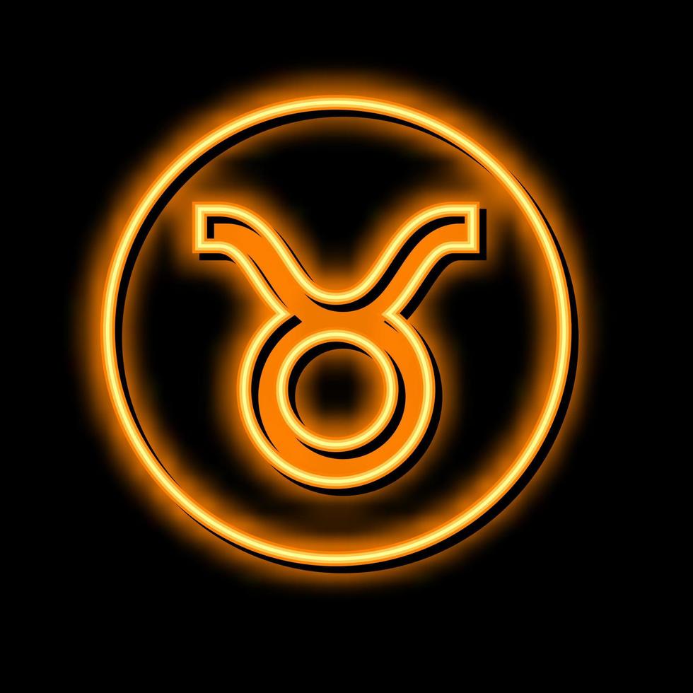 Touro zodíaco néon brilho ícone ilustração vetor