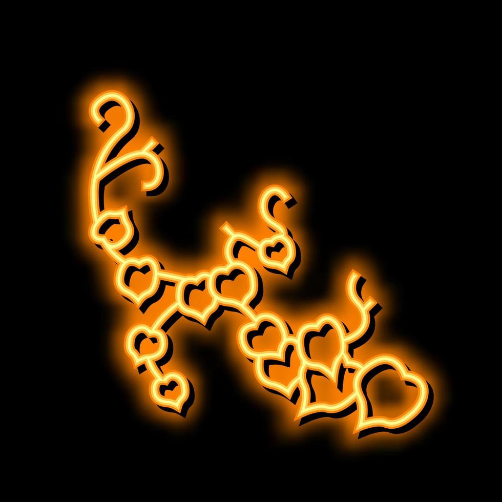 ilustração do ícone de brilho neon da planta liana vetor