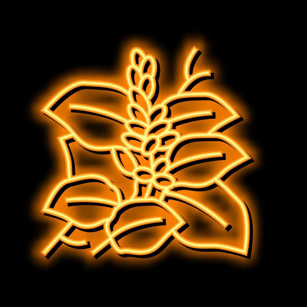 kudzu plantar néon brilho ícone ilustração vetor