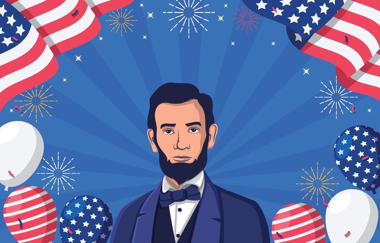 Lincoln aniversário horizontal fundo vetor