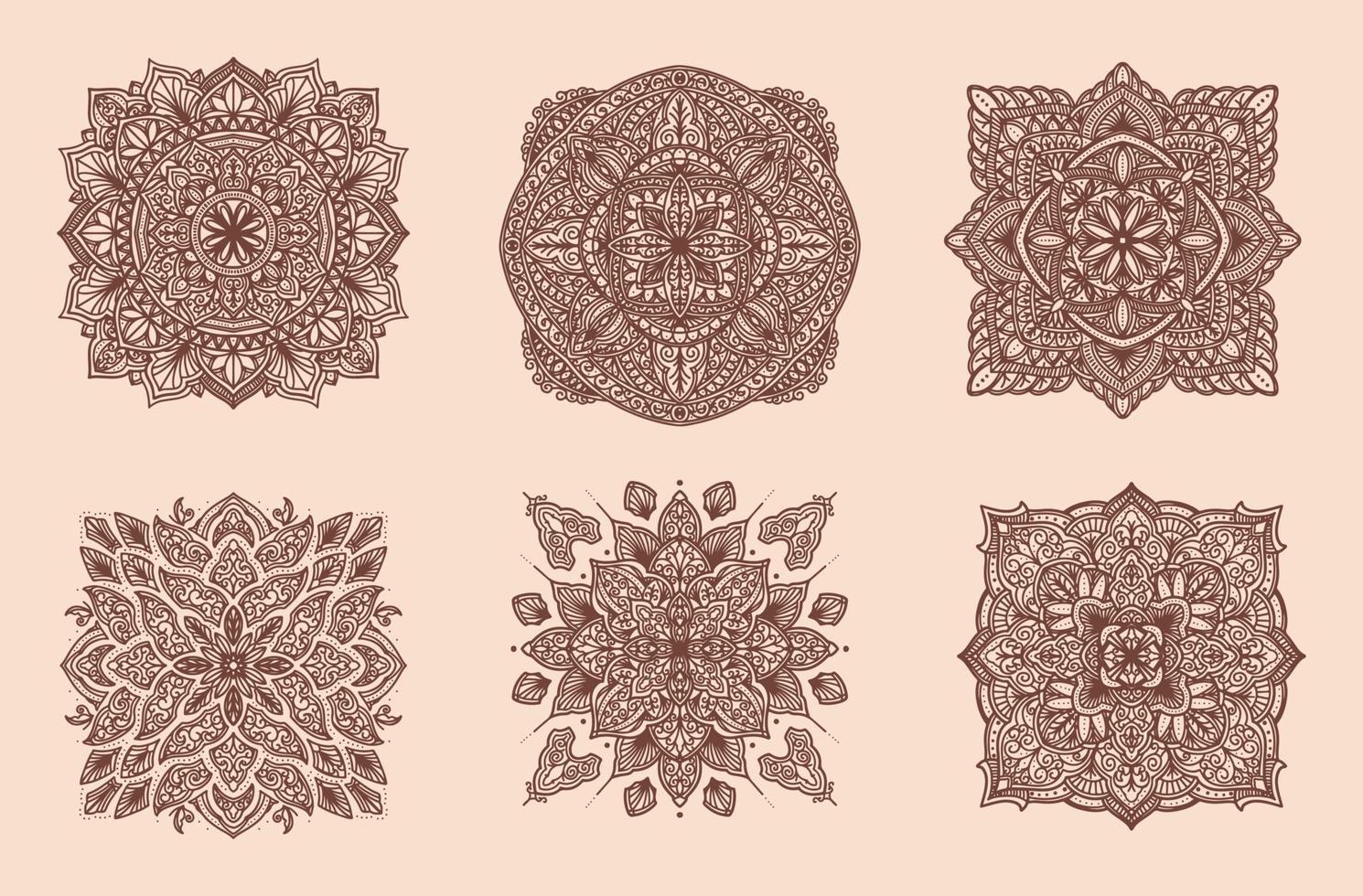 coleção do ornamental luxo mandala padrões vetor