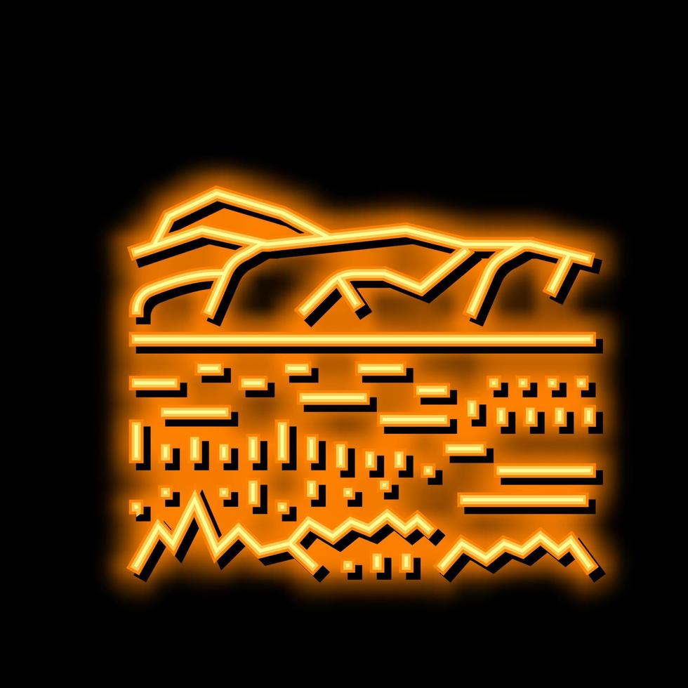 ngorongoro reserva néon brilho ícone ilustração vetor