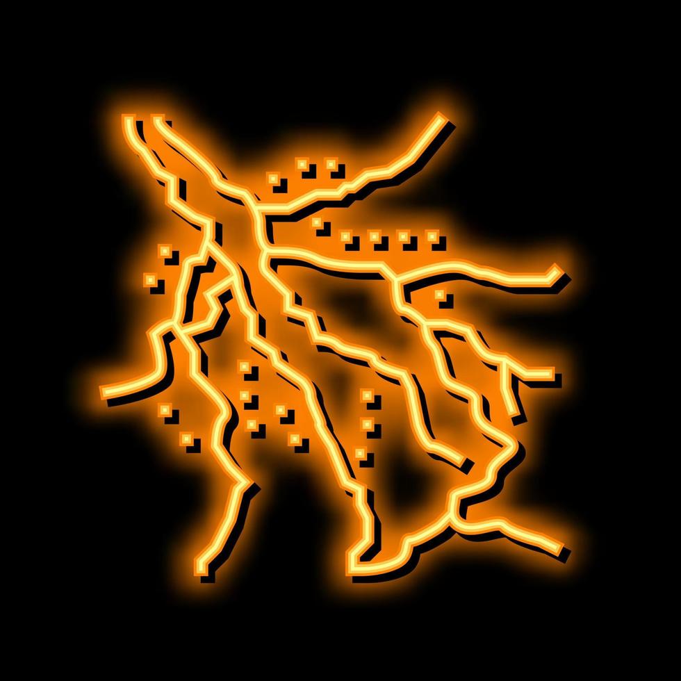 okavango delta néon brilho ícone ilustração vetor