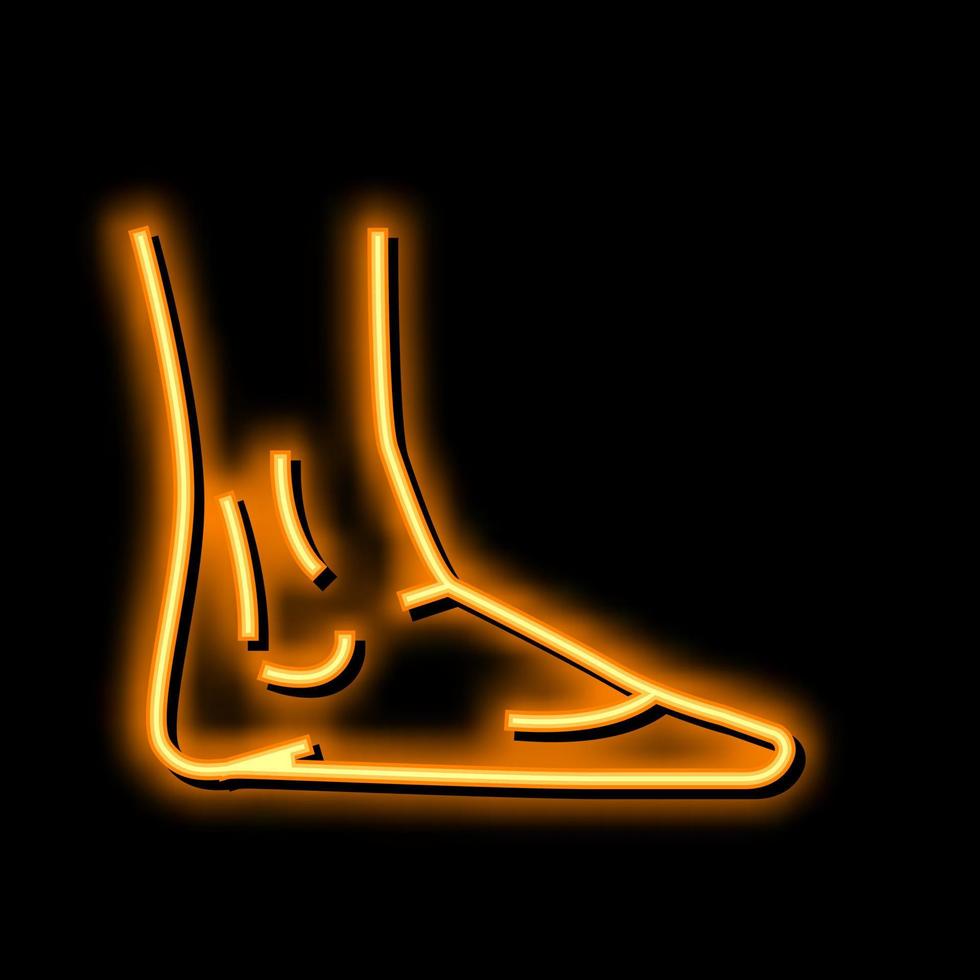 tornozelo corpo néon brilho ícone ilustração vetor