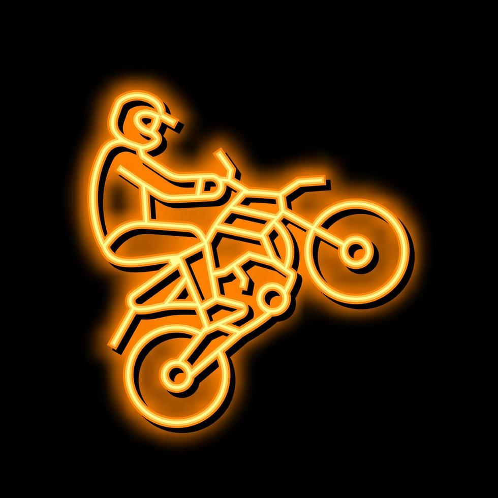 motocross extremo esporte néon brilho ícone ilustração vetor