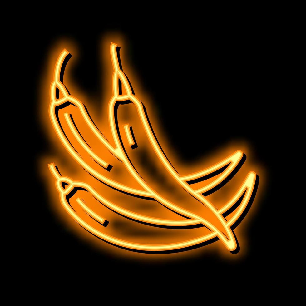 Pimenta de caiena Pimenta néon brilho ícone ilustração vetor