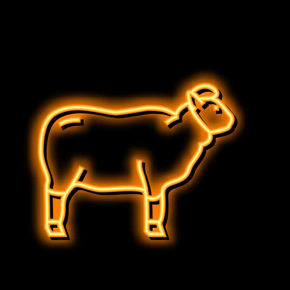 lã ovelha néon brilho ícone ilustração vetor