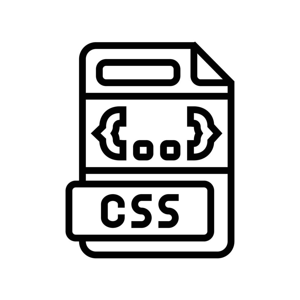 css Arquivo formato documento linha ícone vetor ilustração