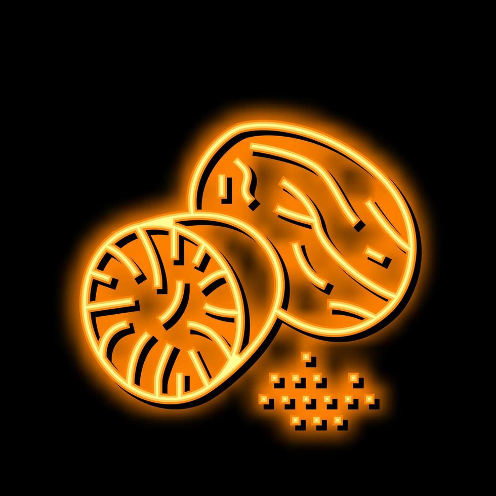 ilustração de ícone de brilho neon de noz-moscada vetor
