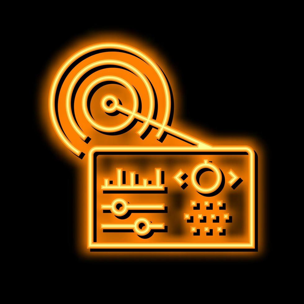 ilustração do ícone de brilho neon do dispositivo de rádio vetor