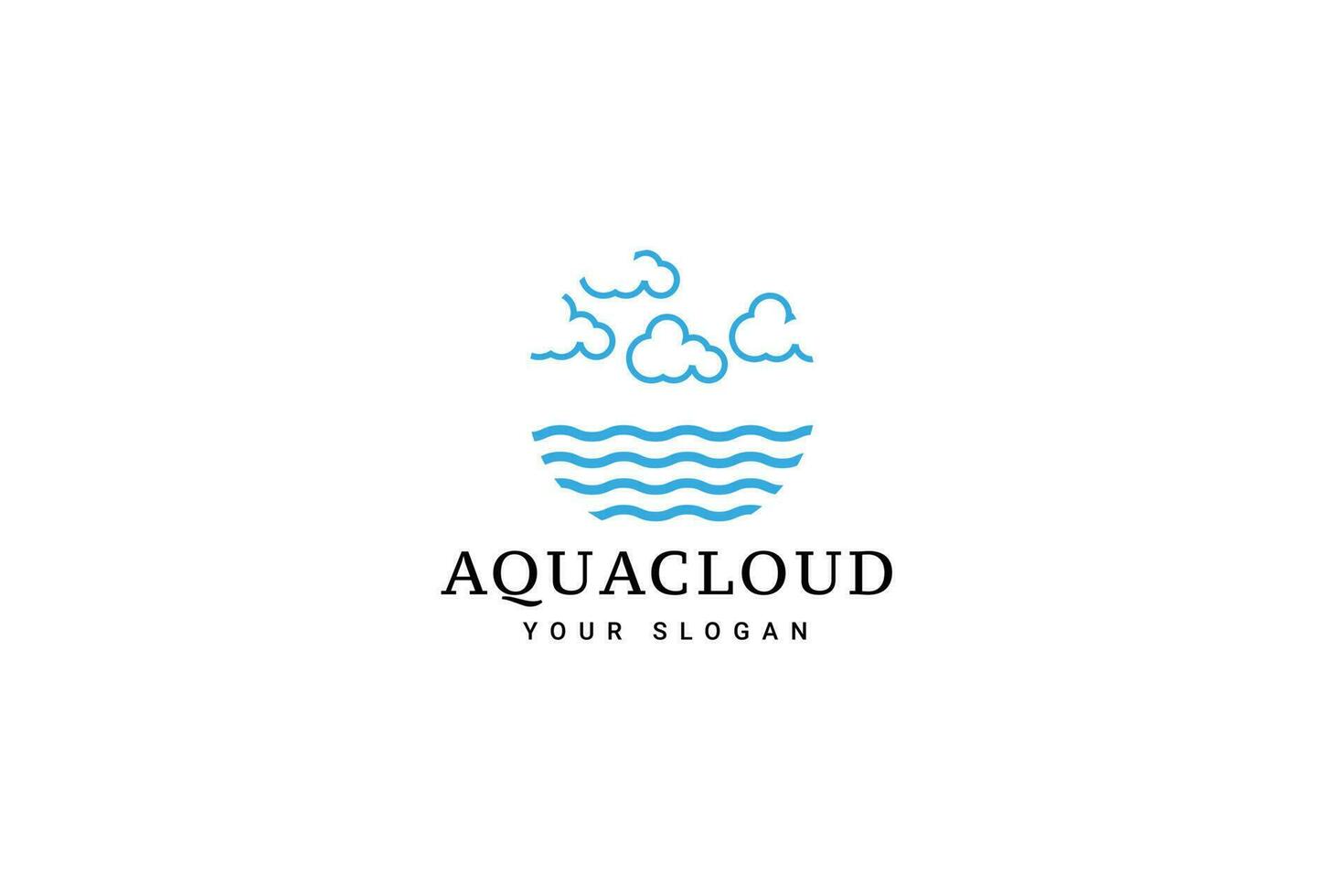 água nuvem logotipo ícone vetor ilustração