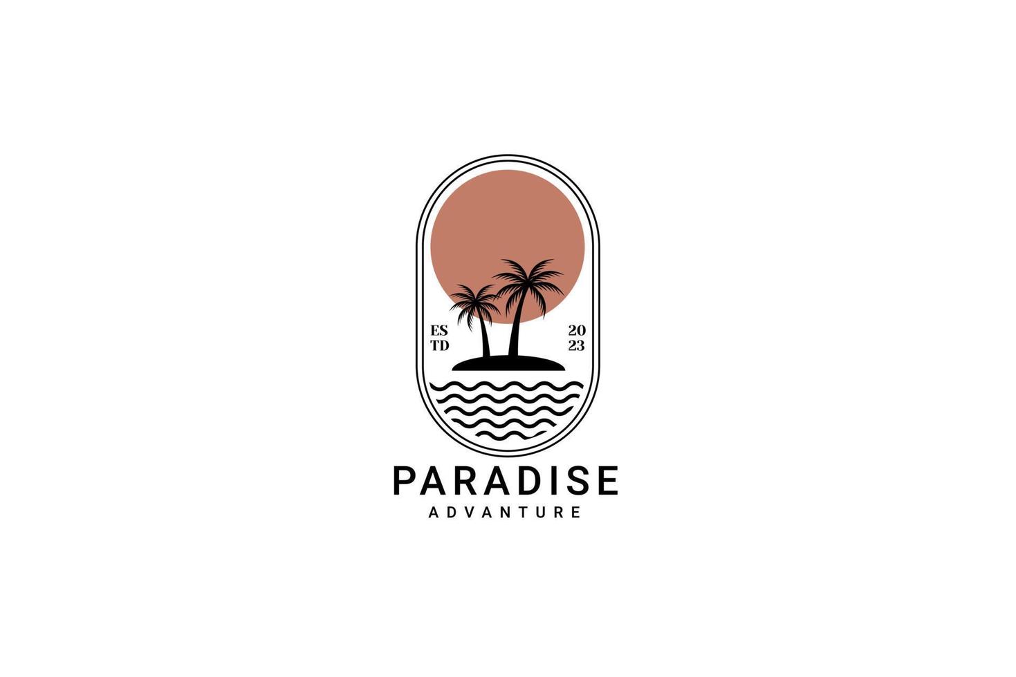 de praia paraíso logotipo vetor ícone ilustração