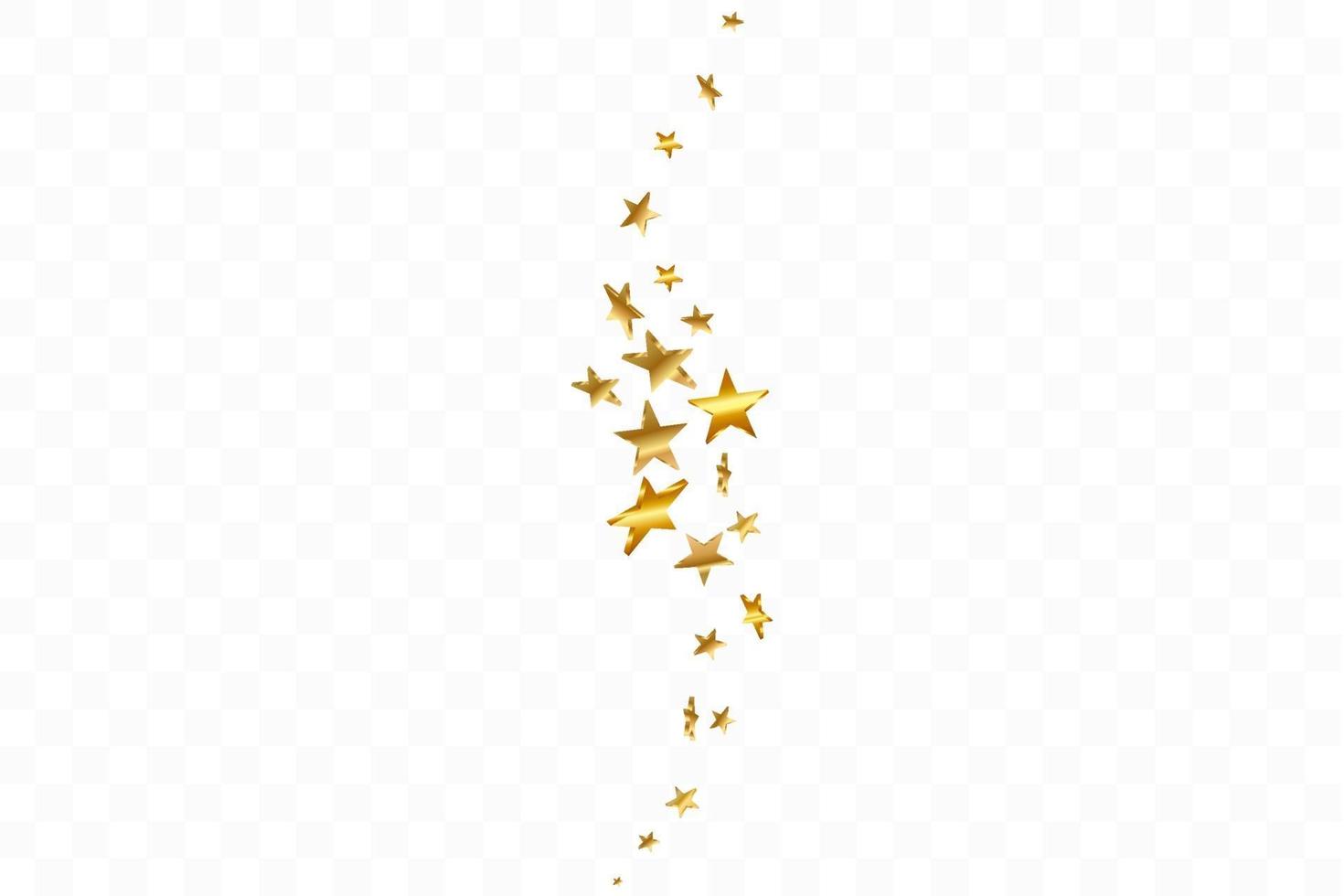 3D estrela caindo. fundo estrelado amarelo ouro. fundo estrela do vetor confete. cartão dourado iluminado pelas estrelas. confetes caem uma decoração caótica.