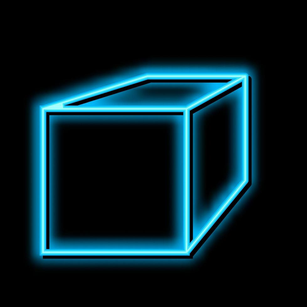 quadrado Barra metal perfil néon brilho ícone ilustração vetor