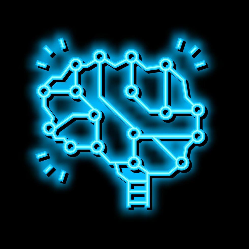 neurônio conhecimento cérebro néon brilho ícone ilustração vetor