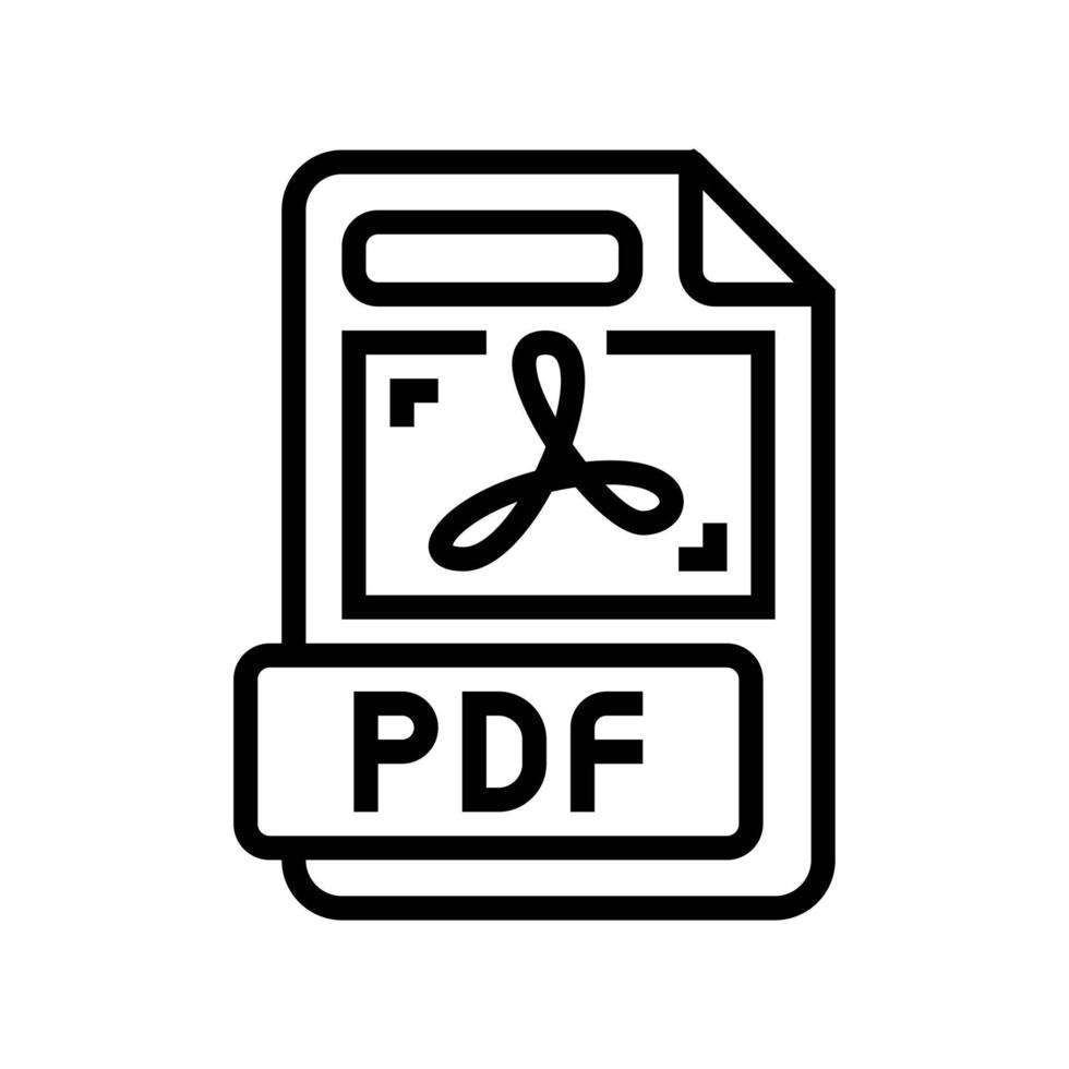 pdf Arquivo formato documento linha ícone vetor ilustração