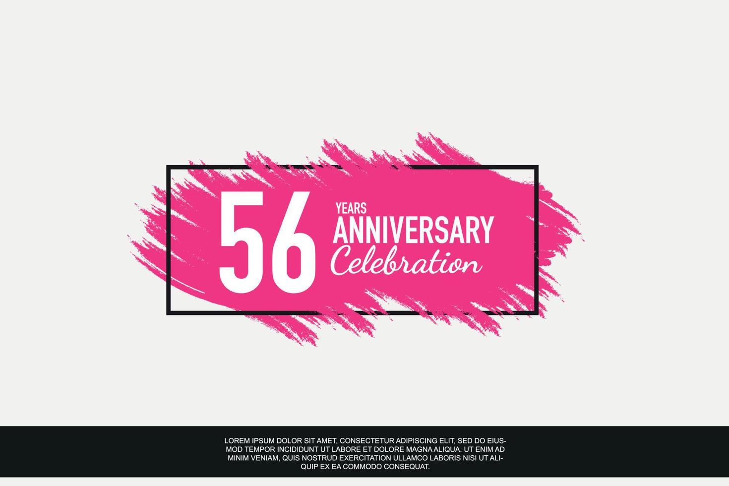 56 ano aniversário celebração vetor Rosa Projeto dentro Preto quadro, Armação em branco fundo abstrato ilustração logotipo