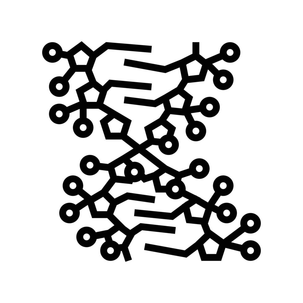 gene molecular estrutura linha ícone vetor ilustração