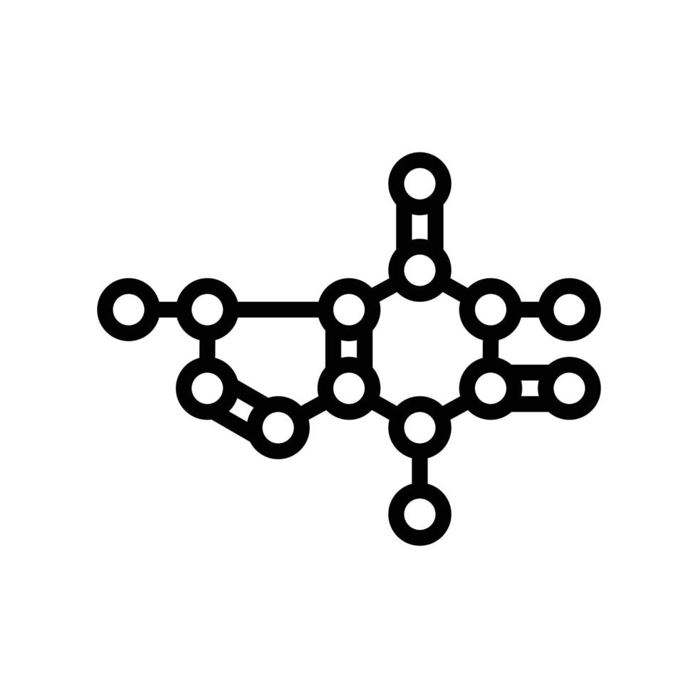 molecular estrutura linha ícone vetor ilustração