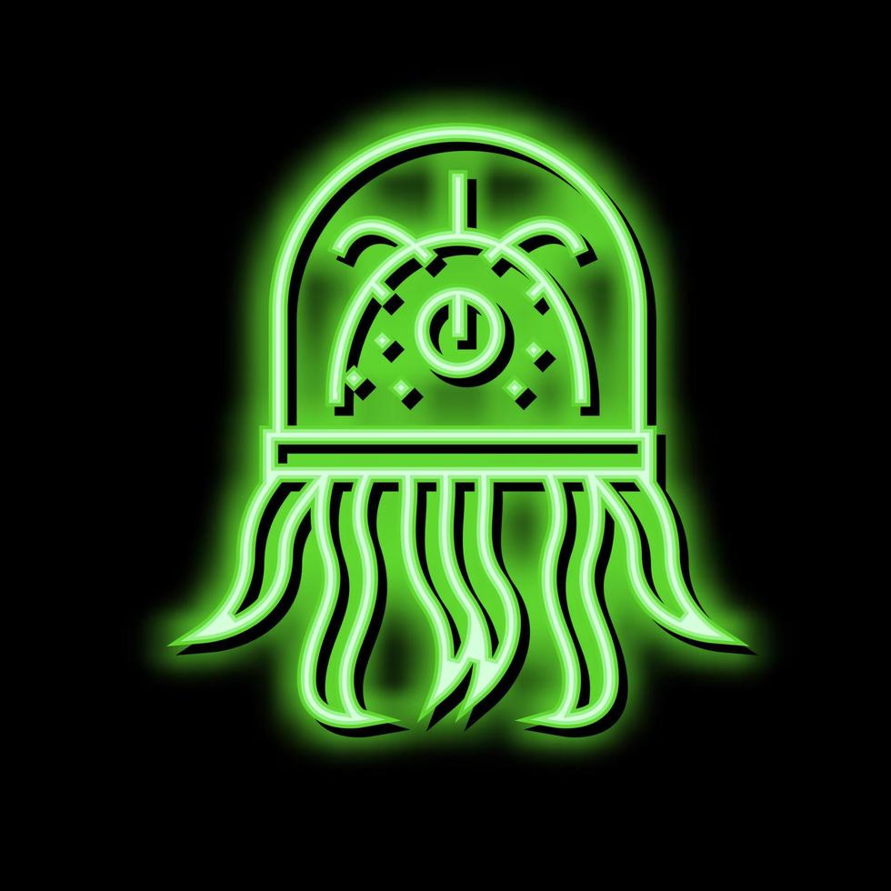 estrangeiro criatura com tentáculos néon brilho ícone ilustração vetor