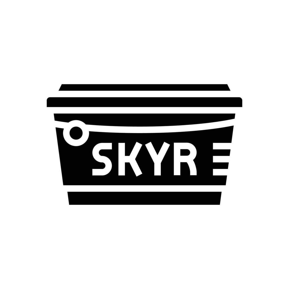 skyr leite produtos laticínios glifo ícone vetor ilustração