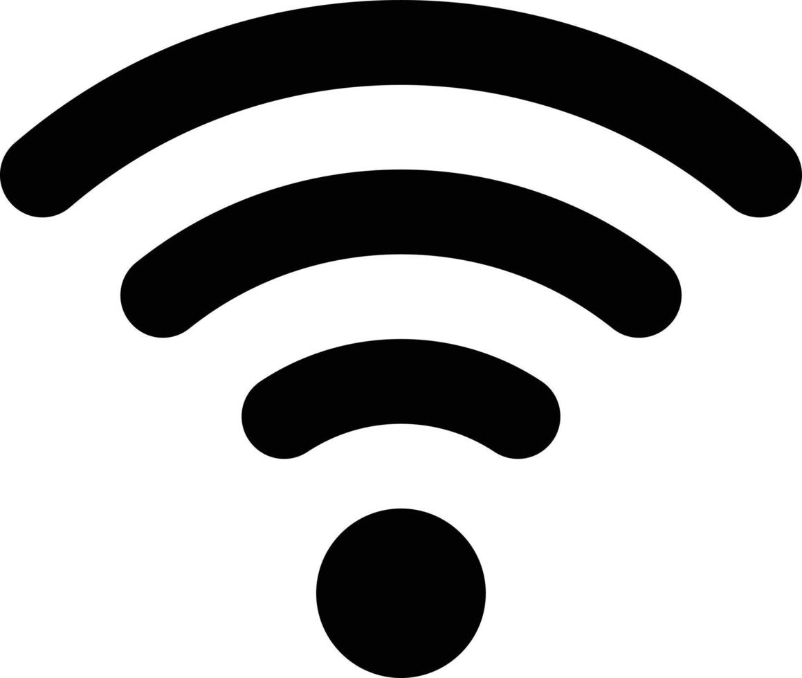 arredondado Wi-fi ícone dentro Preto. vetor