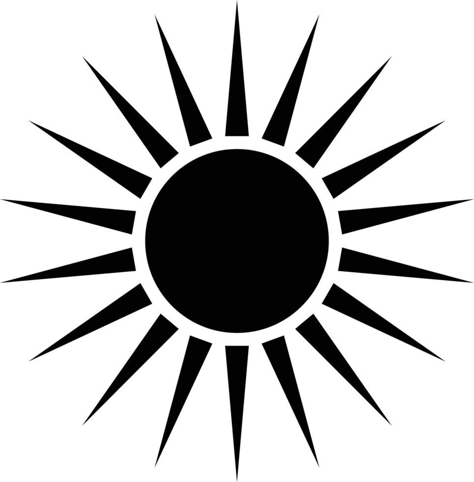 silhueta ícone dentro a Sol. plano vetor. vetor