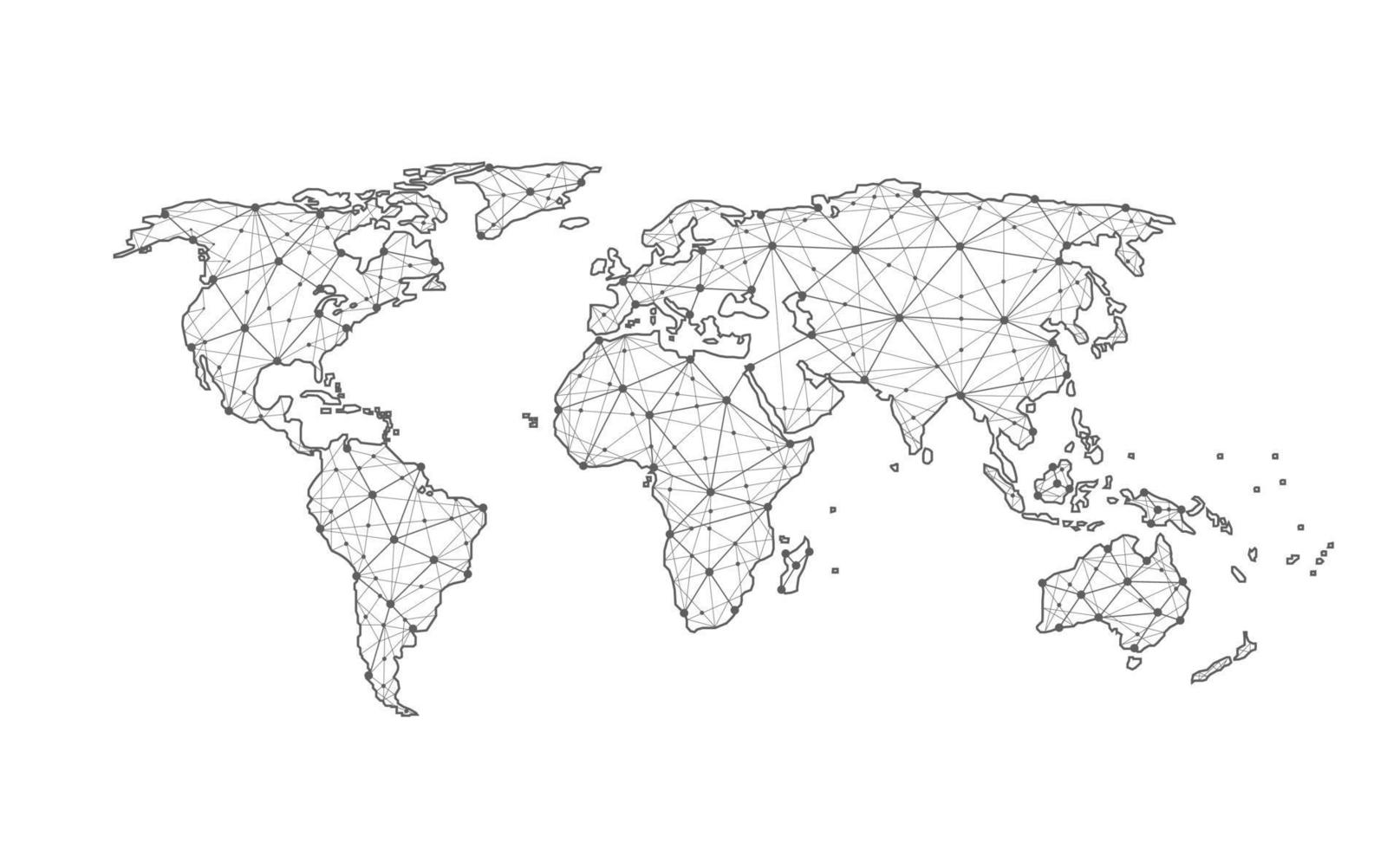 conexão de rede global. ponto de mapa mundial e conceito de composição de linha de negócios globais. ilustração vetorial vetor