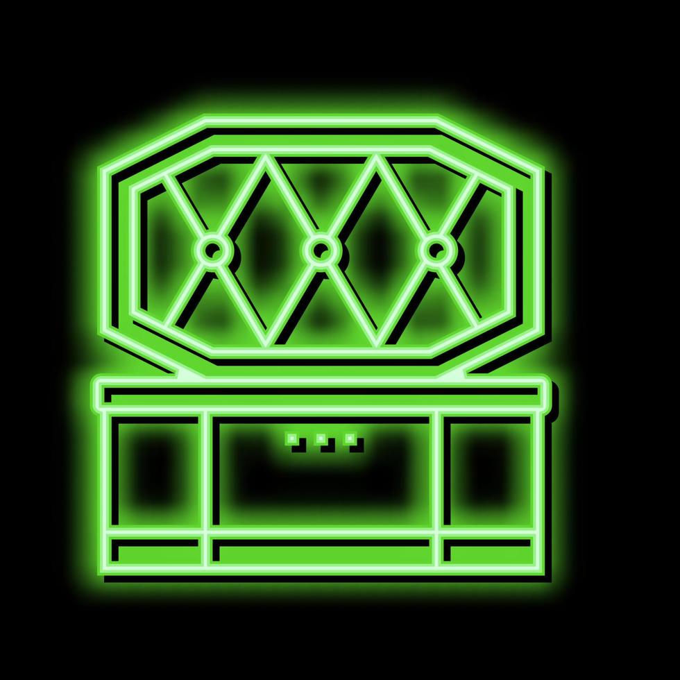 caixão animal velório néon brilho ícone ilustração vetor