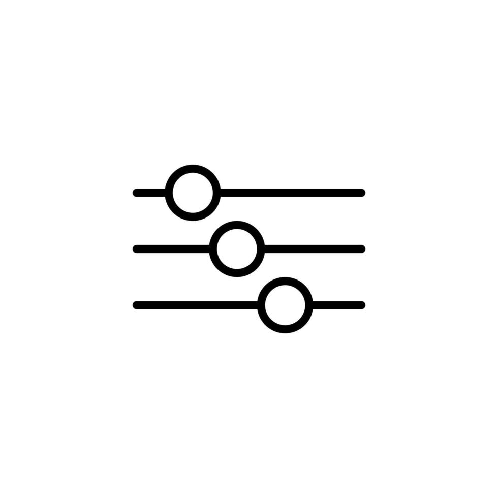ícone do equalizador com estilo de contorno vetor