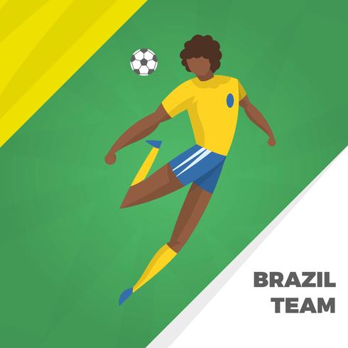 Vetor de personagem plana futebol brasileiro