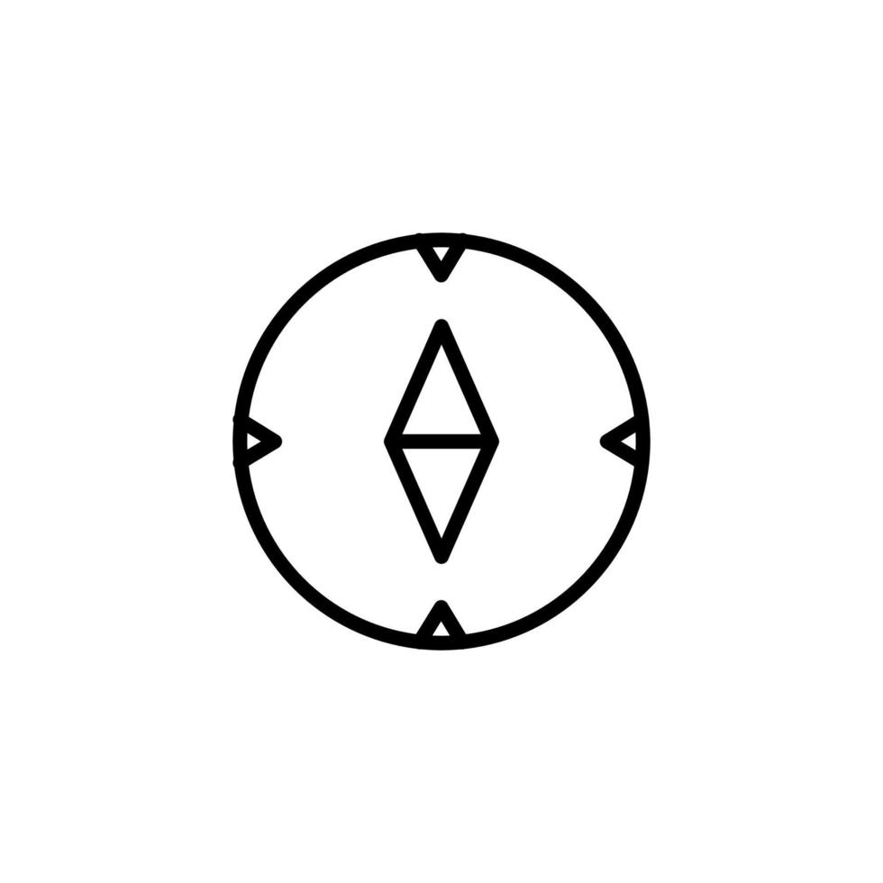 bússola ícone com esboço estilo vetor
