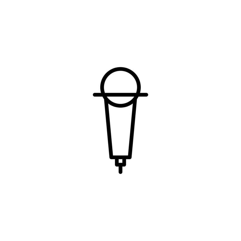 ícone de microfone com estilo de contorno vetor