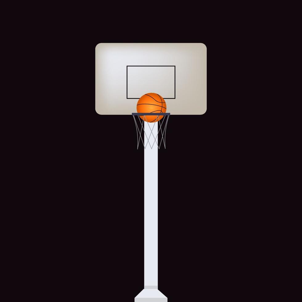 rede de basquete com design plano de bola vetor