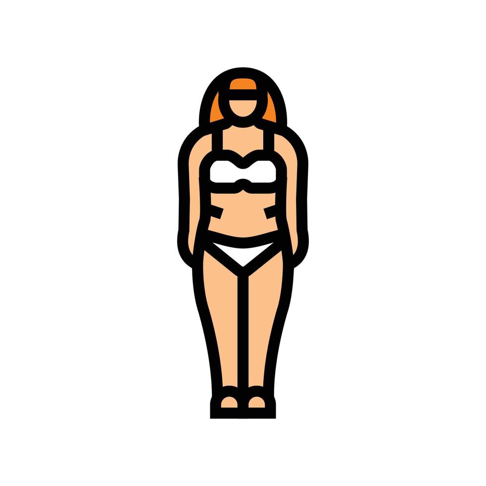 endomorfo fêmea corpo tipo cor ícone vetor ilustração