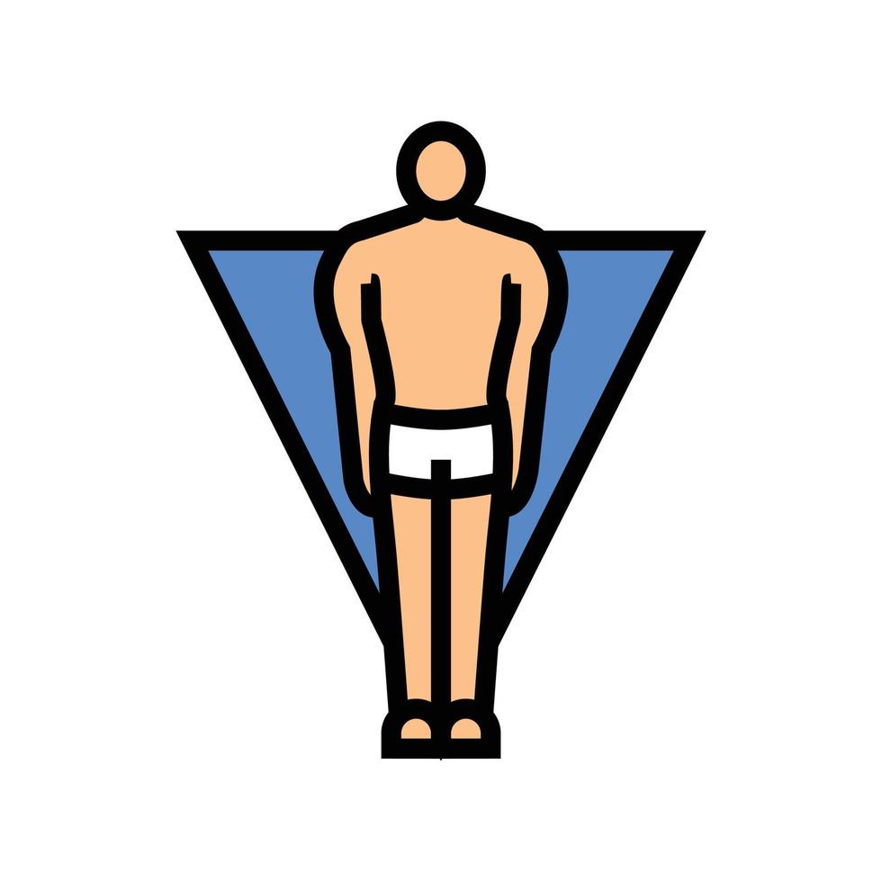 invertido triângulo masculino corpo tipo cor ícone vetor ilustração