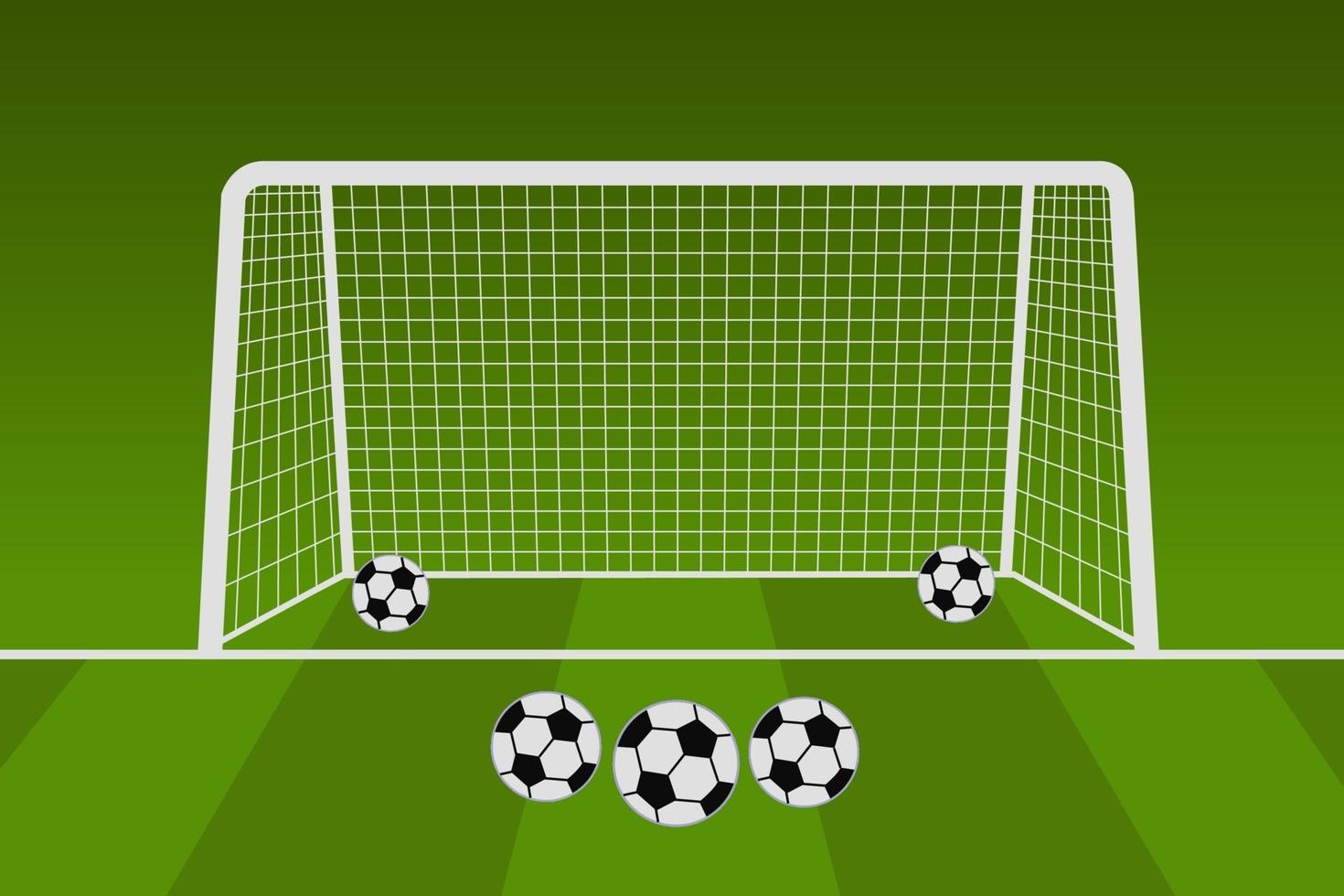 rede de futebol com bolas de futebol vetor
