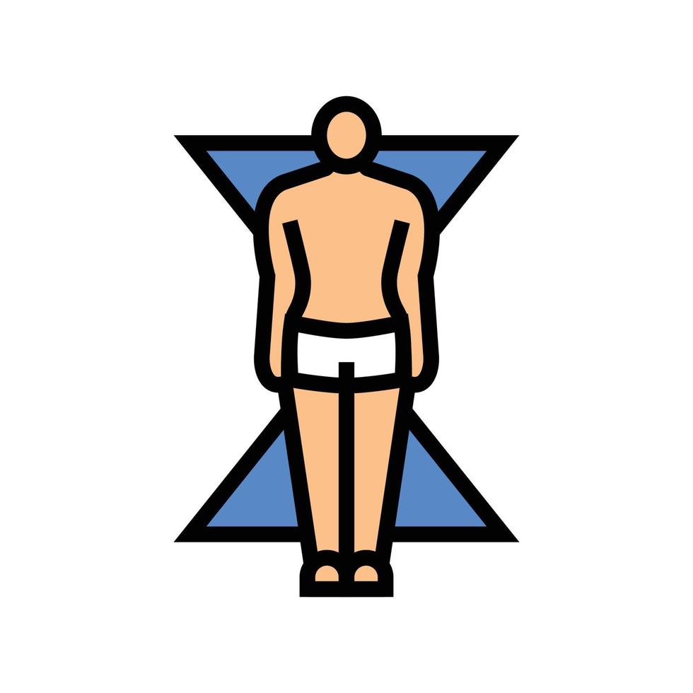 ampulheta masculino corpo tipo cor ícone vetor ilustração