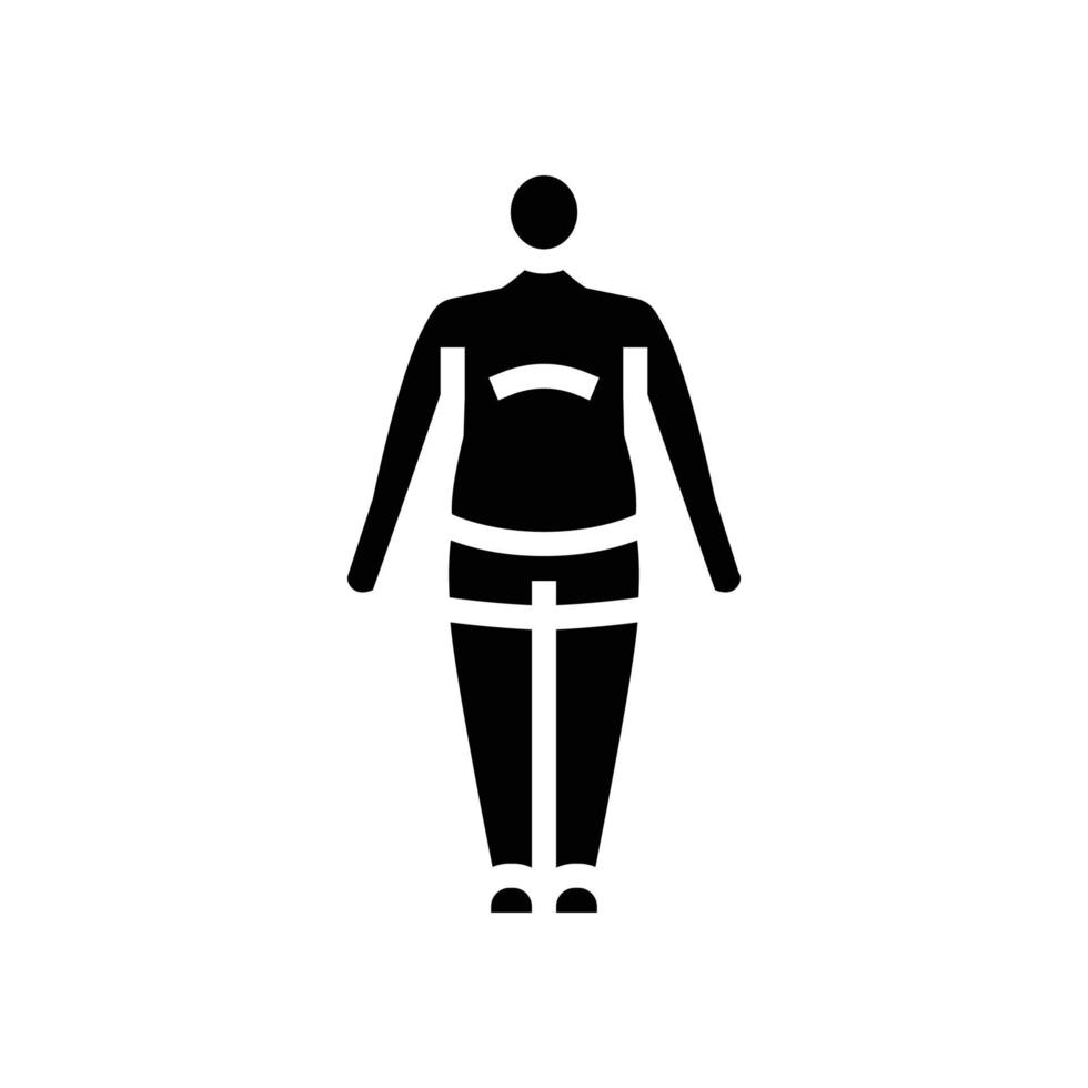 endomorfo masculino corpo tipo glifo ícone vetor ilustração