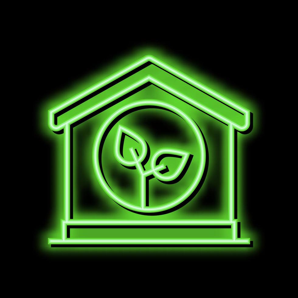 ecologia limpar \ limpo casa néon brilho ícone ilustração vetor