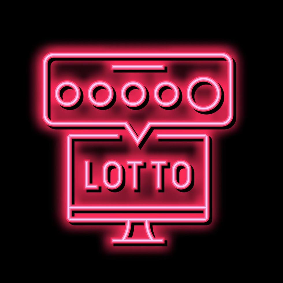 televisão lotto néon brilho ícone ilustração vetor