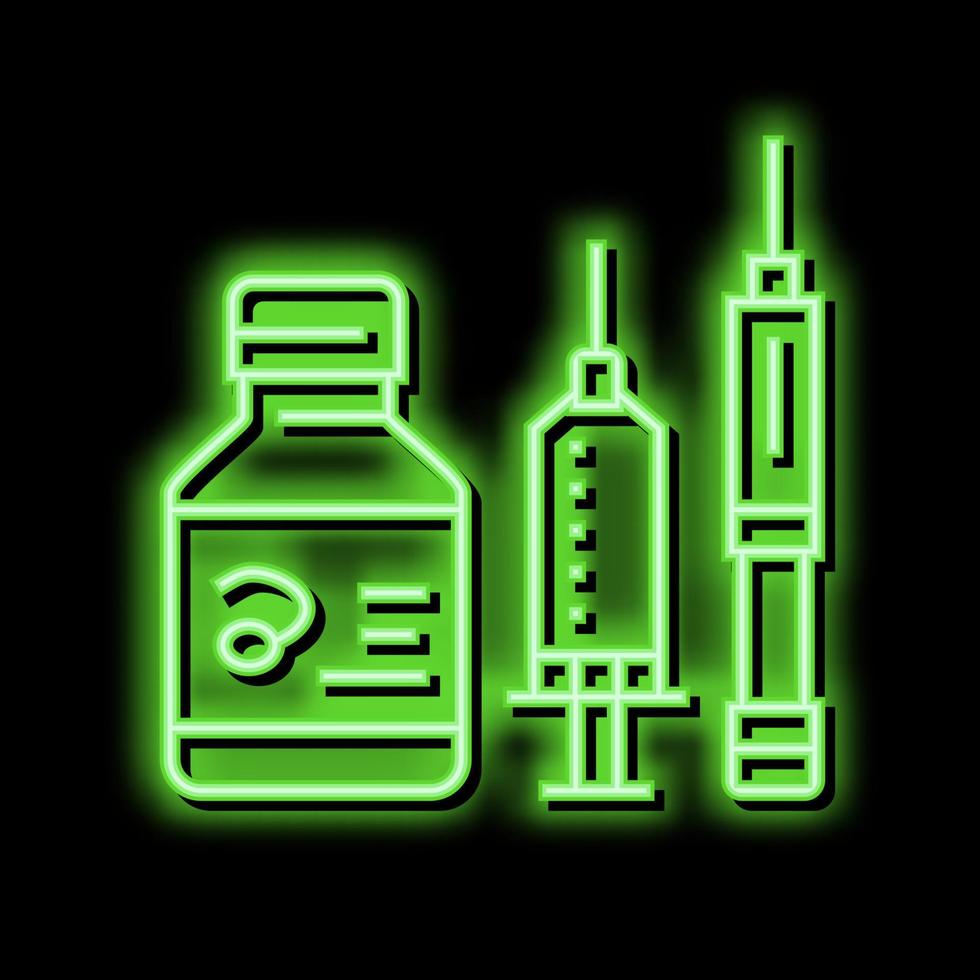 medicamentos e preparativos néon brilho ícone ilustração vetor