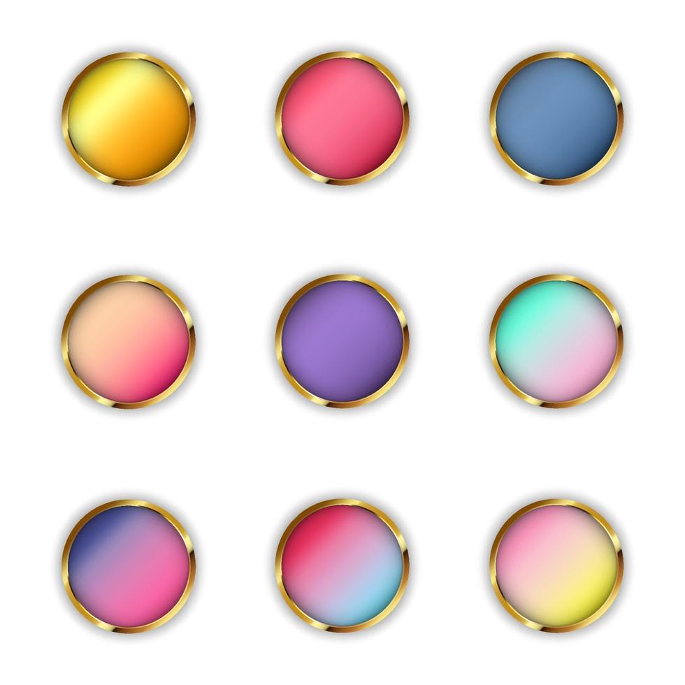coleção de botões coloridos brilhantes da web vetor