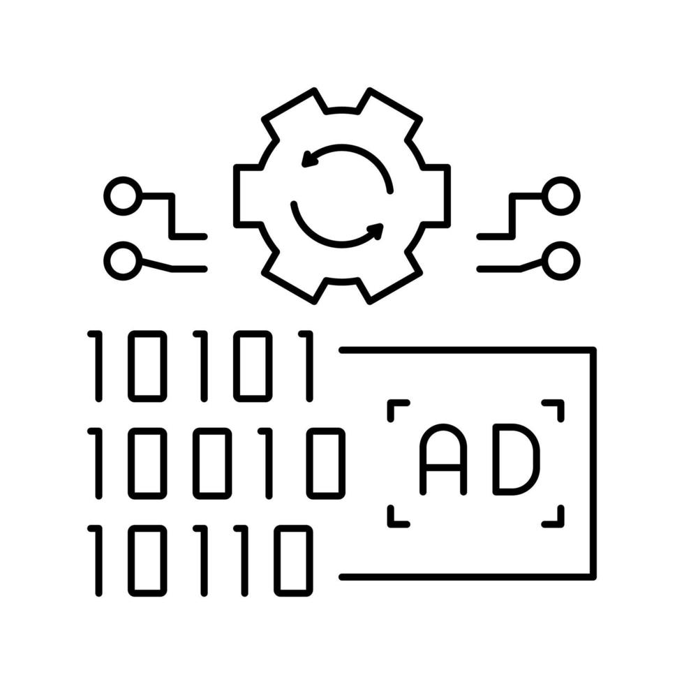 ilustração em vetor ícone de linha de anúncios omni channel