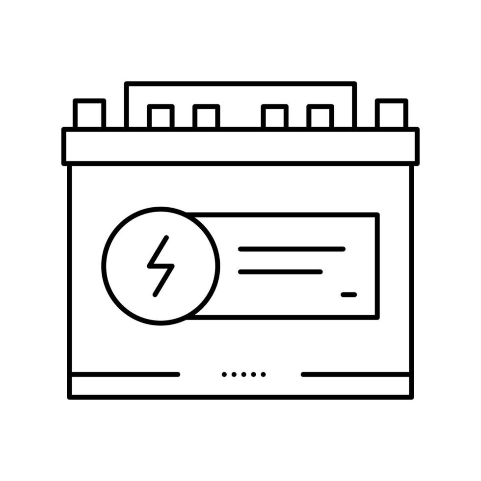 ilustração em vetor preto de ícone de linha de bateria elétrica