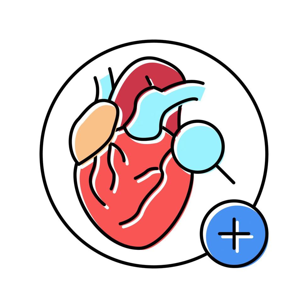 coração saúde Verifica cor ícone vetor ilustração