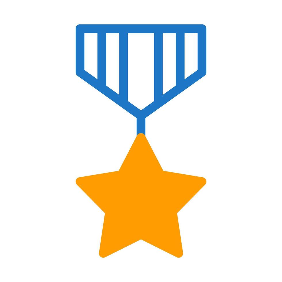 medalha ícone duotônico azul laranja estilo militares ilustração vetor exército elemento e símbolo perfeito.