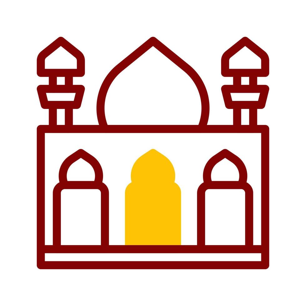 mesquita ícone duotônico vermelho amarelo estilo Ramadã ilustração vetor elemento e símbolo perfeito.